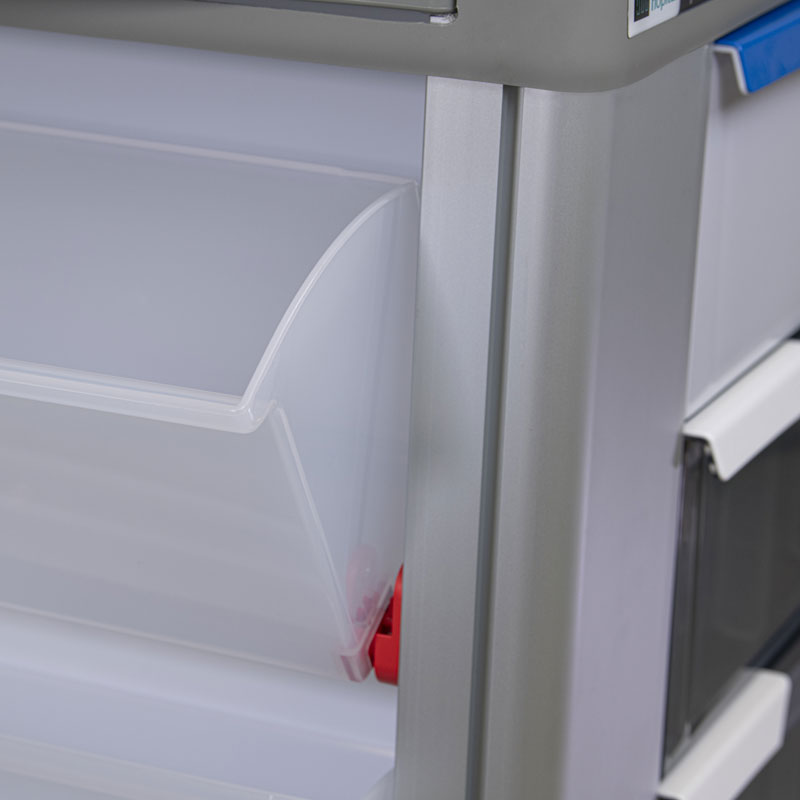 PRESTO Medium carrello terapia con 4 cassetti e sopralzo accessoriato (PS404-AL-M)